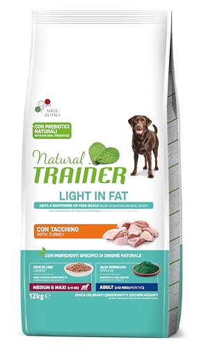 Natural Trainer Ideal Weight Medium&Maxi Cibo Per Cani Adulti Light In Fat Con Tacchino - 12Kg