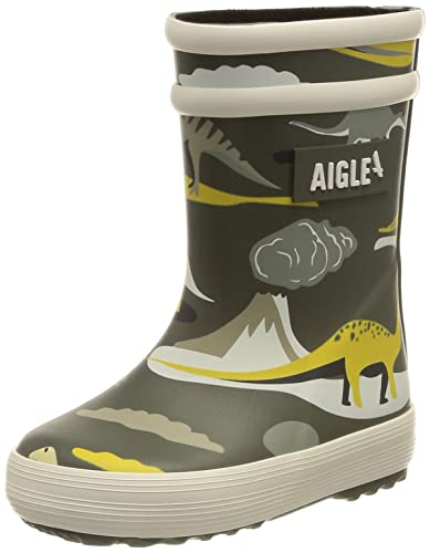 Aigle Baby Flac Play2, Stivali Da Pioggia, Unisex - Bambini E Ragazzi, Multicolore (Dino), 21 Eu