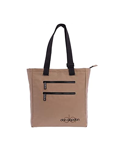 Don Algodon Spalla Donna-The Shopping Borse Borsa Tote Bag-Borsello-Grande Capacità-Beige-Zoe, 32 X 10 X 35 Cm