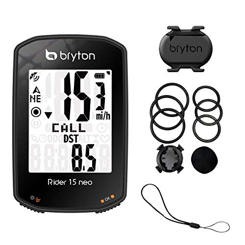 Bryton Rider 15 Neo C, Ciclo Computer Gps, Display Da 2" Con Sensore Di Cadenza Ant+/Bluetooth, Nero