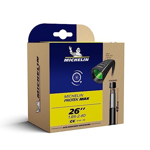 Michelin Protek Max C4, Camera D'Aria Per Bicicletta Unisex Adulto, Valvola Schrader-35Mm, Nero, 26" 1.9 - 2.3