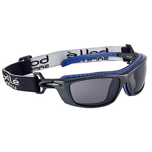 Baxter - Montura Pc Negro Y Azul – Ocular Ahumado En Pc Anti-Vaho Y Anti-Rayaduras Platinum – Cinta Y Espuma