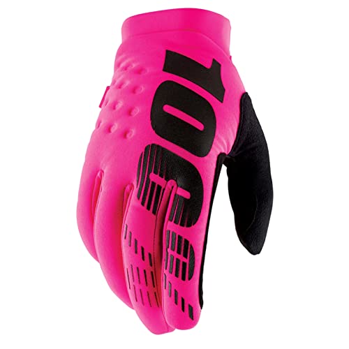 100% Guantes Brisker Gloves Neon Pink-M, Guanti Unisex-Adulto, Rosa Fluo, M