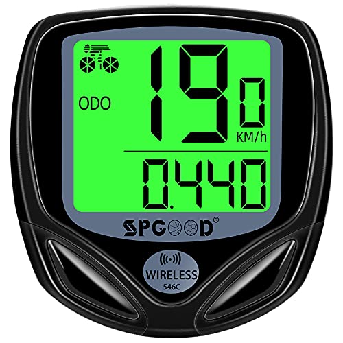 Spgood Contachilometri Bici Senza Fili, Ip54 Impermeabile, 16 Funzioni Computer Di Bicicletta, Display Lcd, Computer Da Bicicletta Wireless, Tachimetr