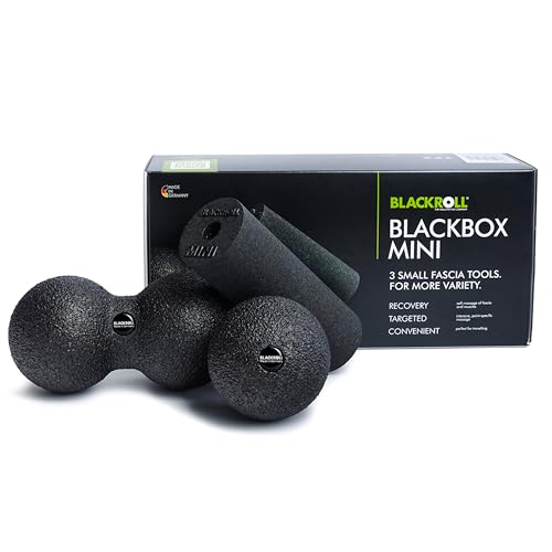 Blackroll® Blackbox Mini, Set Con Blackroll Mini, Ball 08 E Duoball 08, Rullo Massaggiatore E Palline Per L'Automassaggio, Nero