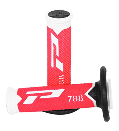 Progrip Manopole Mx 788-216 - Tripla Densità - Bianco/Rosso/Nero