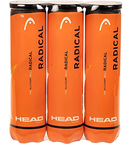 Head Palline Da Tennis Radical, Confezione Tripla (12 Palline), La Confezione Può Variare