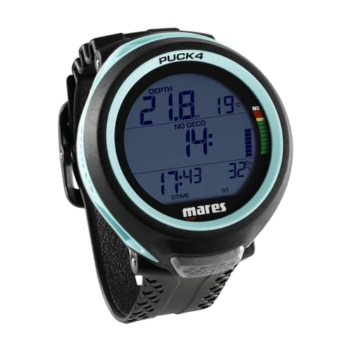 Mares Dive Computer Puck 4 (Black-Aquamarine)