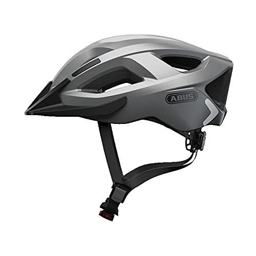 Abus Aduro 2.0 Casco Da Città - Casco Da Bici A Tutto Tondo In Design Sportivo - Adatto Al Traffico Cittadino - Per Uomini E Donne - Argento, Taglia M