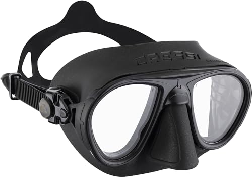 Cressi Calibro Mask, Maschera Subacqua Professionale Antifog Per Apnea, Immersioni Unisex Adulto, Nero/Nero, Taglia Unica
