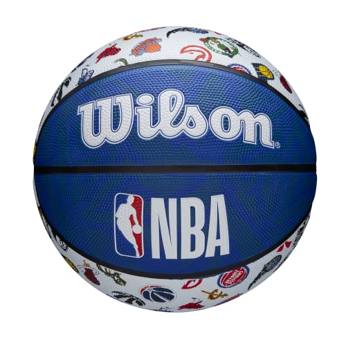Wilson Pallone Da Basket Nba All Team Bskt, Utilizzo Outdoor, Gomma, Misura 7, Rosso/Bianco/Blu