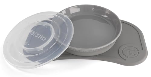 Twistshake Set Di Stoviglie Per Bambini Mini | Piatto Di Aspirazione Del Bambino + Tovaglietta Del Bambino (31X17) | Piatto E Tovaglietta Per Lo Svezz