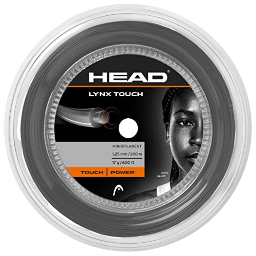 Head Lynx Touch Reel, Corda Da Tennis Unisex-Adulto, Nero Trasparente, 1.25 Mm / 17 G