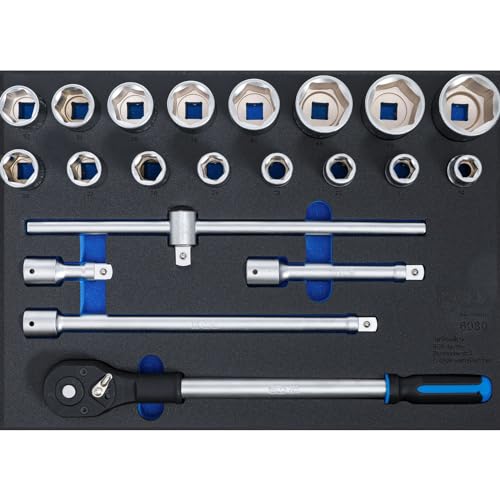 Bgs 6080 | Vassoio Portautensili 3/3: Set Di Bussole | 20 Mm (3/4") Drive | 21 Pz.