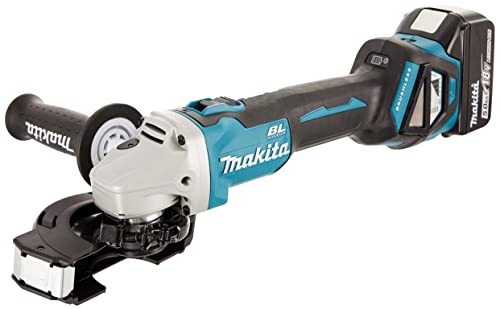 Makita Dga511Rtj - Smerigliatrice Angolare A Batteria, 18 V/5,0 Ah, 2 Batterie + Caricatore In Makpac