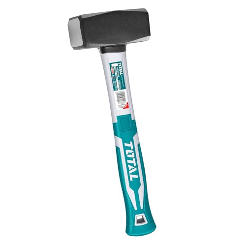 Total Tools - Mazza In Acciaio | 2000 G | Ideale Per La Costruzione E La Muratura | Alta Resistenza Agli Urti | Manico In Fibra Ergonomica| Testa In A