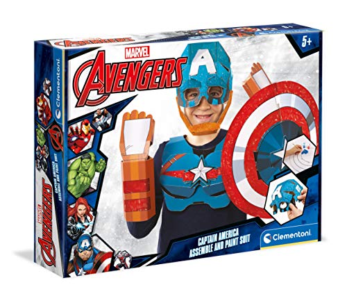 Clementoni- Captain Maschera Marvel Capitan America-Gioco Creativo Bambini 5 Anni+, Colore Cranberry, 18610
