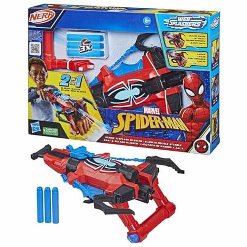 Hasbro Marvel, Blaster Strike 'N Splash Di Spider-Man, Giocattoli Di Supereroi, Dai 5 Anni In Su, Blaster Nerf Di Spider-Man, Funzione Soaker