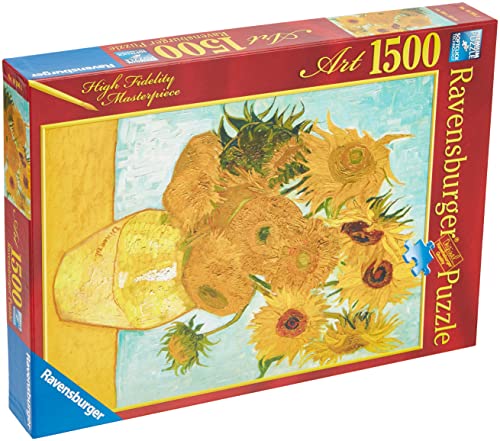 Ravensburger - Puzzle Van Gogh: Vaso Di Girasoli, Art Collection, 1500 Pezzi, Idea Regalo, Per Lei O Lui, Puzzle Adulti