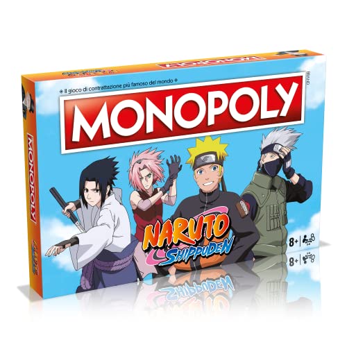 Winning Moves - Naruto, Monopoly, Gioco Da Tavolo, Edizione Italiana, Gioco Da Tavolo Per Famiglie Da 8 Anni +