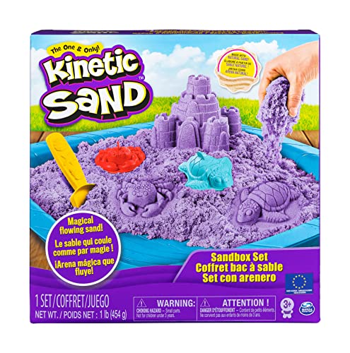 Kinetic Sand Playset Castelli Di Sabbia Sabbia Cinetica Con Vaschetta Sabbia Magica Sabbia Colorata A Sorpresa 454Gr 3 Formine Incluse Giocattoli Per