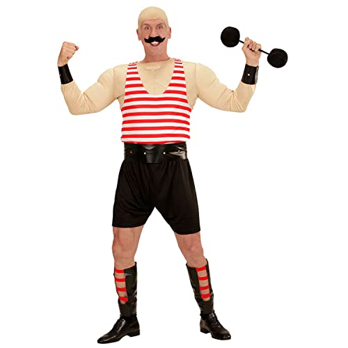 "Strong Man" (Muscle Shirt, Tank Top, Shorts, Belt, Cuffs, Leg Pieces, Dumbbell) - (M/L)