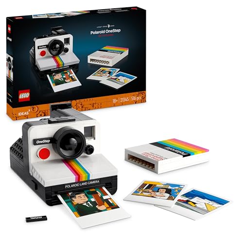 Lego Ideas Fotocamera Polaroid Onestep Sx-70 Kit Vintage Per Adulti, Oggetto Da Collezione Con Dettagli Autentici, Attività Creativa, Idea Regalo Donn
