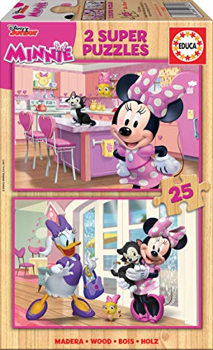 Educa - Puzzle In Legno Per Bambini Con 25 Pezzi | Minnie Happy Helpers (17625)