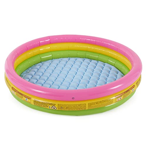 Intex 57422 - Piscina 3 Anelli, 147 X 33 Cm, Verde/Giallo/Fucsia