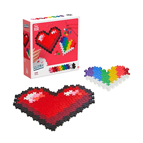 Plus-Plus-Pp3911 Herz Plus Plus-Puzzle Per Numero Cuori Da 250 Pezzi-Gioco Di Costruzione-Pp3911, Multicolore, Mini, 3911