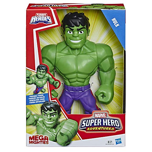 Hasbro Playskool Heroes - Hulk Marvel Super Hero Adventures Mega Mighties, Action Figure Da 25 Cm, Multicolore, E4149Es0