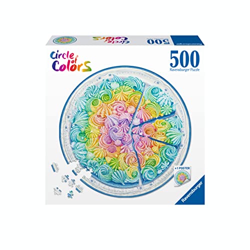 Ravensburger - Puzzle Circolare Rainbow Cake, Collezione Circle Of Colors 500 Pezzi, Idea Regalo, Per Lei O Lui, Puzzle Adulti