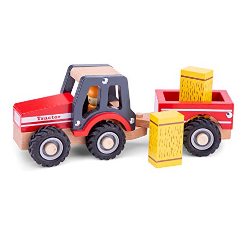 New Classic Toys Tractor With Trailer-Hay Stacks, Multicolore, 11943