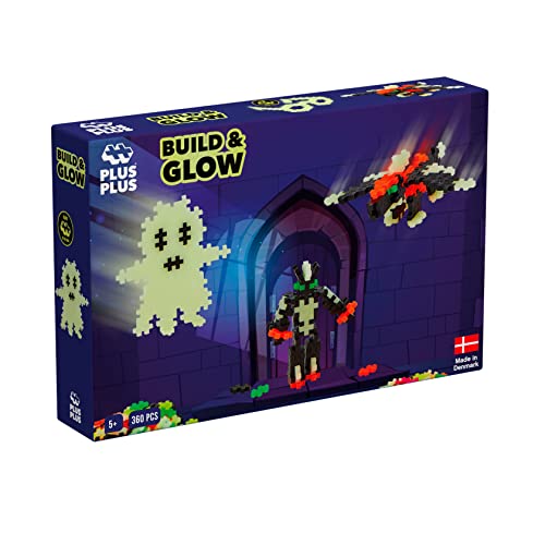 Plus-Plus- Set Di Mattoni Da Costruzione Build And Glow, Singolo, Colore Neon, Fosforescente, Small, 3808