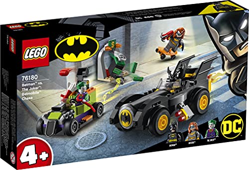 Lego 76180 Super Heroes Batman Vs. Joker: Inseguimento Con La Batmobile, Giochi Per Bambini Da 4 Anni Con Macchina Giocattolo E Minifigure Di Superero