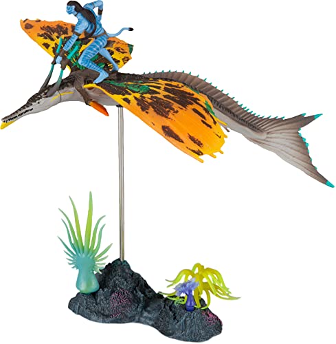 Mcfarlane Toys, Disney Avatar, World Of Pandora Skimwing E Jake Sully Avatar Movie Action Figure Set, Disney Toys Collectible Figure – Età 8+, Nero, T