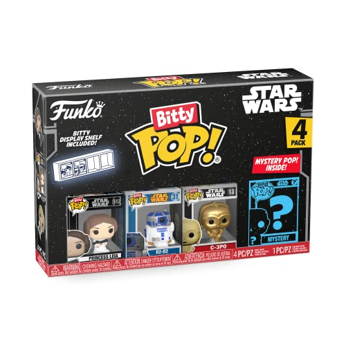 Funko Bitty Pop! Star Wars - Princess Leia™, R2-D2™, C-3Po™ E Una Mini Figura Misteriosa A Sorpresa - 0.9 Inch (2.2 Cm) Da Collezione - Ripiano Esposi