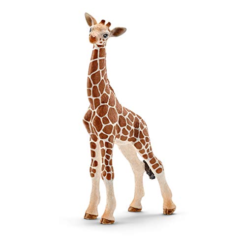 Schleich- Giraffe Calf Figurine, Colore Come Da Originale, Dipinto A Mano, One Size, 14751