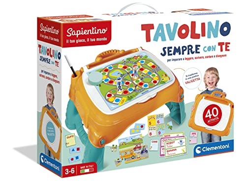 Clementoni - Sapientino - Tavolino Sempre Con Te, Banchetto Per Imparare A Scrivere, Leggere E Disegnare Per Bambini 3+ Anni, 13346