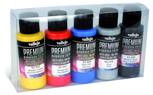 Vallejo- Premium Airbrush Set Di Colori Acrilici, 6 X 60 Ml, Asortiti, 60 Ml (Confezione Da 6), 062103