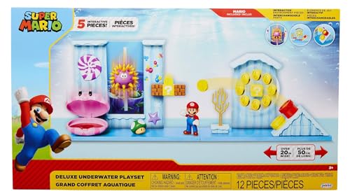 Nintendo - Playset Deluxe Super Mario Underwater Include Mario E I Personaggi Del Videogioco, Idea Regalo Per Bambini E Collezionisti, Consigliato Dai