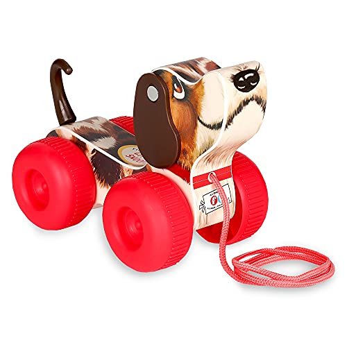 Basic Fun Fisher Price Classics 1650 Little Snoopy, Pull Along Toy With Interactive Features, Small Toy Dog For Kids, Classic Toy With Retro-Style Pac