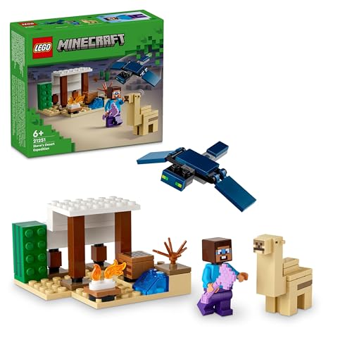 Lego Minecraft Spedizione Di Steve Nel Deserto, Gioco Per Bambini E Bambine Da 6 Anni In Su, Bioma Con Casa Giocattolo Da Costruire E Personaggi D'Azi