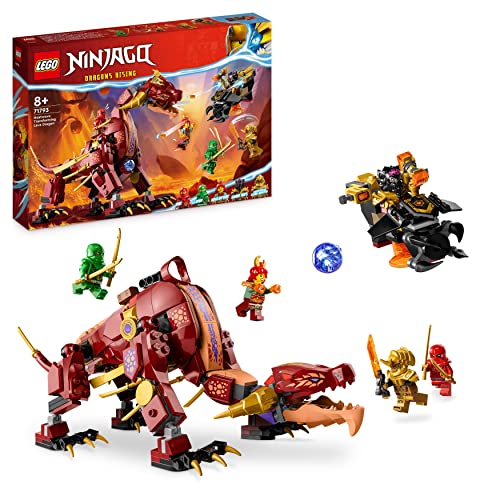 Lego Ninjago Dragone Di Lava Transformer Heatwave, Serie Dragons Rising Con Figura Di Drago Giocattolo E Minifigure Di Kai E Lloyd, Giochi Ninja Per B