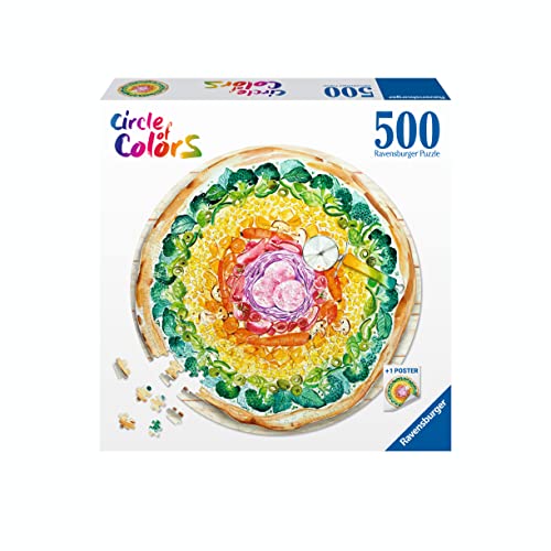 Ravensburger - Puzzle Circolare Pizza, Collezione Circle Of Colors 500 Pezzi, Idea Regalo, Per Lei O Lui, Puzzle Adulti