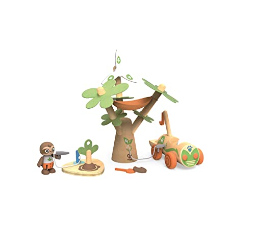 Hape Green Planet - Aria E L’Auto A Energia Solare - Set In Legno E Green Pe Con Personaggio, Auto E Alberi Per Gioco Di Ruolo Dai 3 Anni