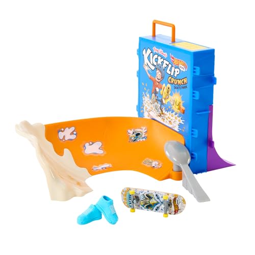 Hot Wheels Skate - Ciotola Per Cereali Da Skate Di Tony Hawk, Playset A Tema Cereali Con 1 Fingerboard E 1 Paio Di Scarpine Da Skate Removibili Inclus