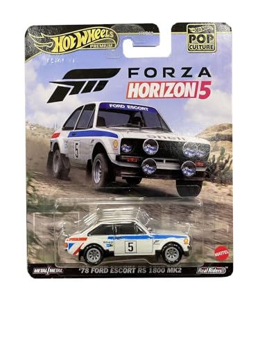Hot Wheels Forza Horizon Die Cast Modellino Auto '78 Ford Escort Rs 1800 Mk2 - Scala 1:64 - Lunghezza 7Cm Pop Culture Hkc23