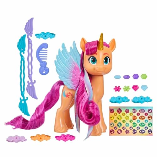 My Little Pony: Lasciail Tuo Segno, Sunny Starscout Ribbon Hairstyles, Pony Arancione Da 15 Cm Con Accessori Per Acconciature, Per Bambini E Bambine D