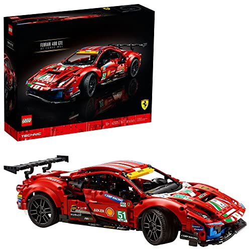 Lego Technic Ferrari 488 Gte “Af Corse #51” 42125 Building Kit; Make A Faithful Version Of The Famous Racing Car, New 2021 (1,677 Pieces)